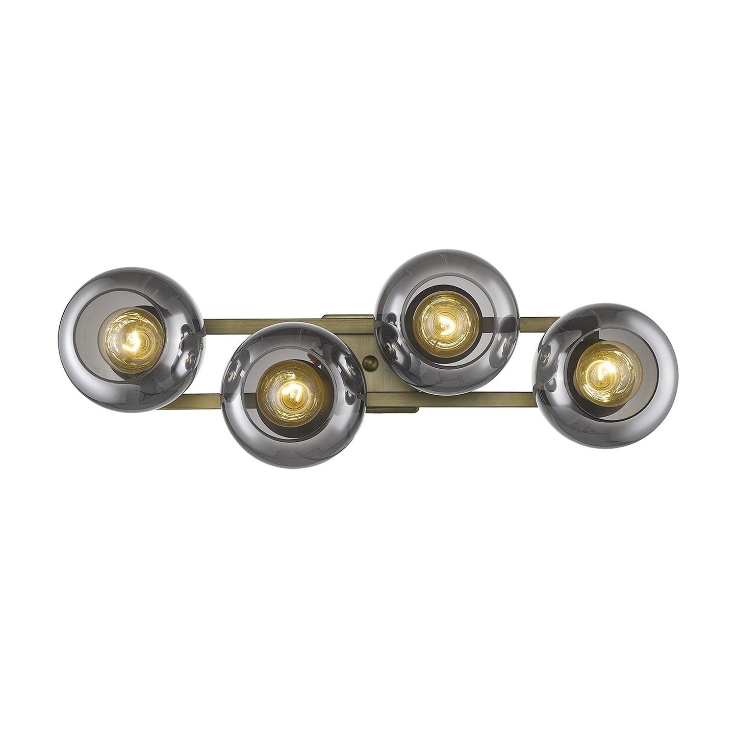 HomeRoots Lunette 4-Light Wall Sconce With Aged Brass Finish