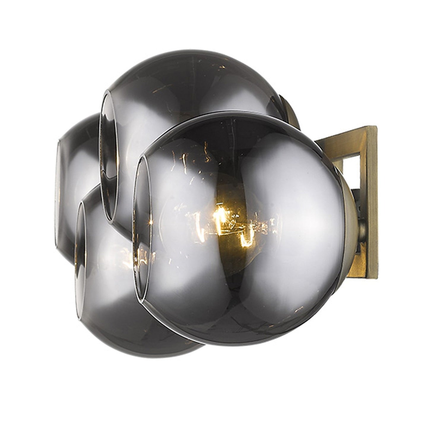 HomeRoots Lunette 4-Light Wall Sconce With Aged Brass Finish