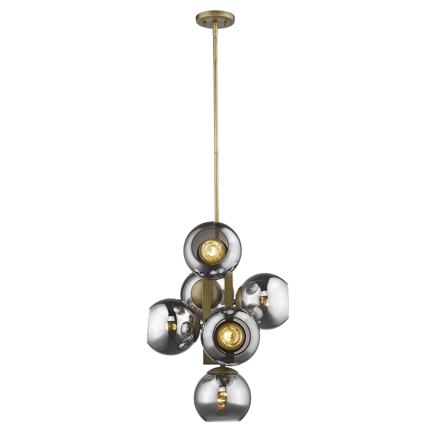 HomeRoots Lunette 6-Light Pendant With Aged Brass Finish
