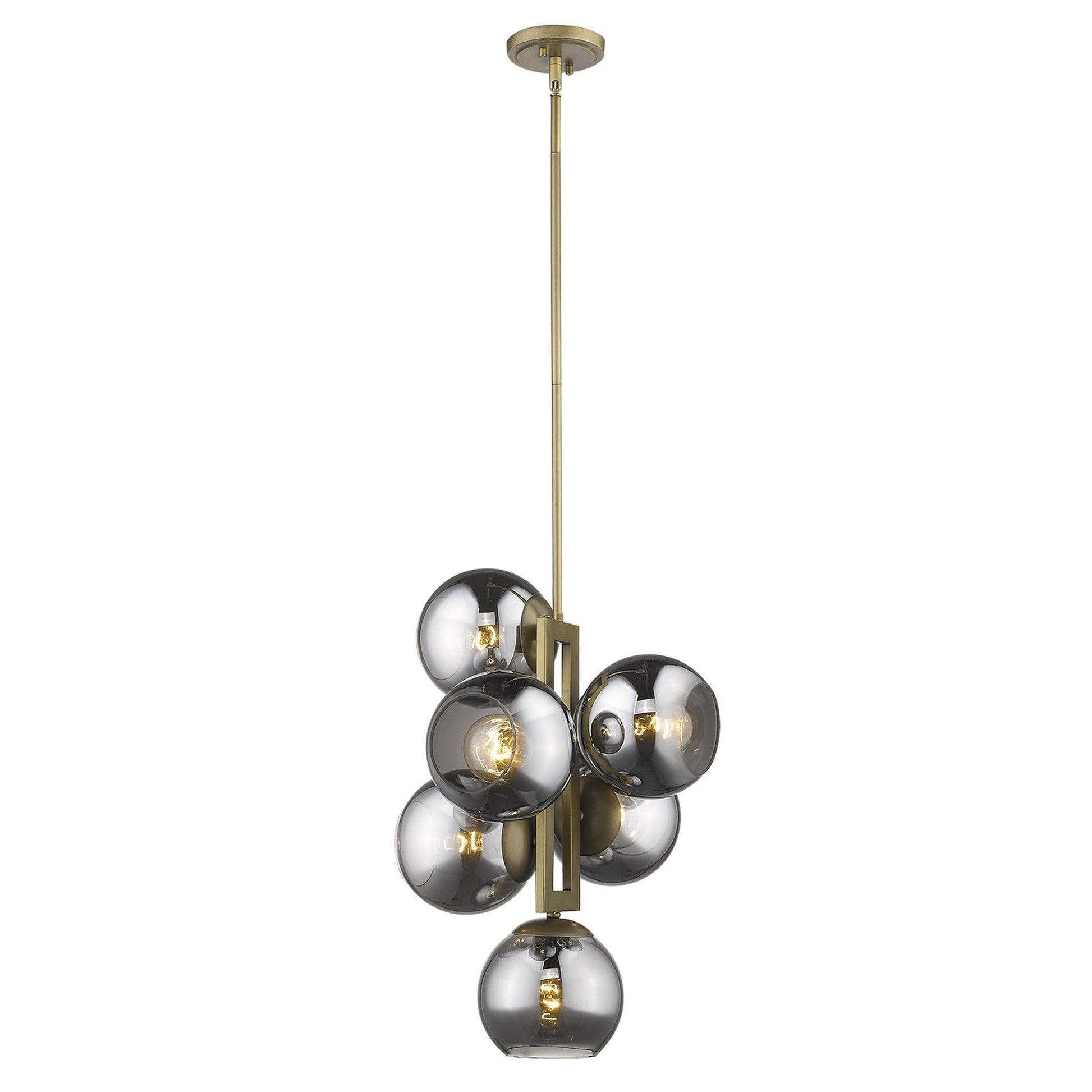 HomeRoots Lunette 6-Light Pendant With Aged Brass Finish
