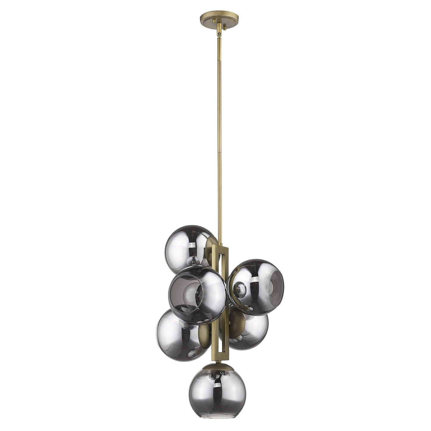 HomeRoots Lunette 6-Light Pendant With Aged Brass Finish