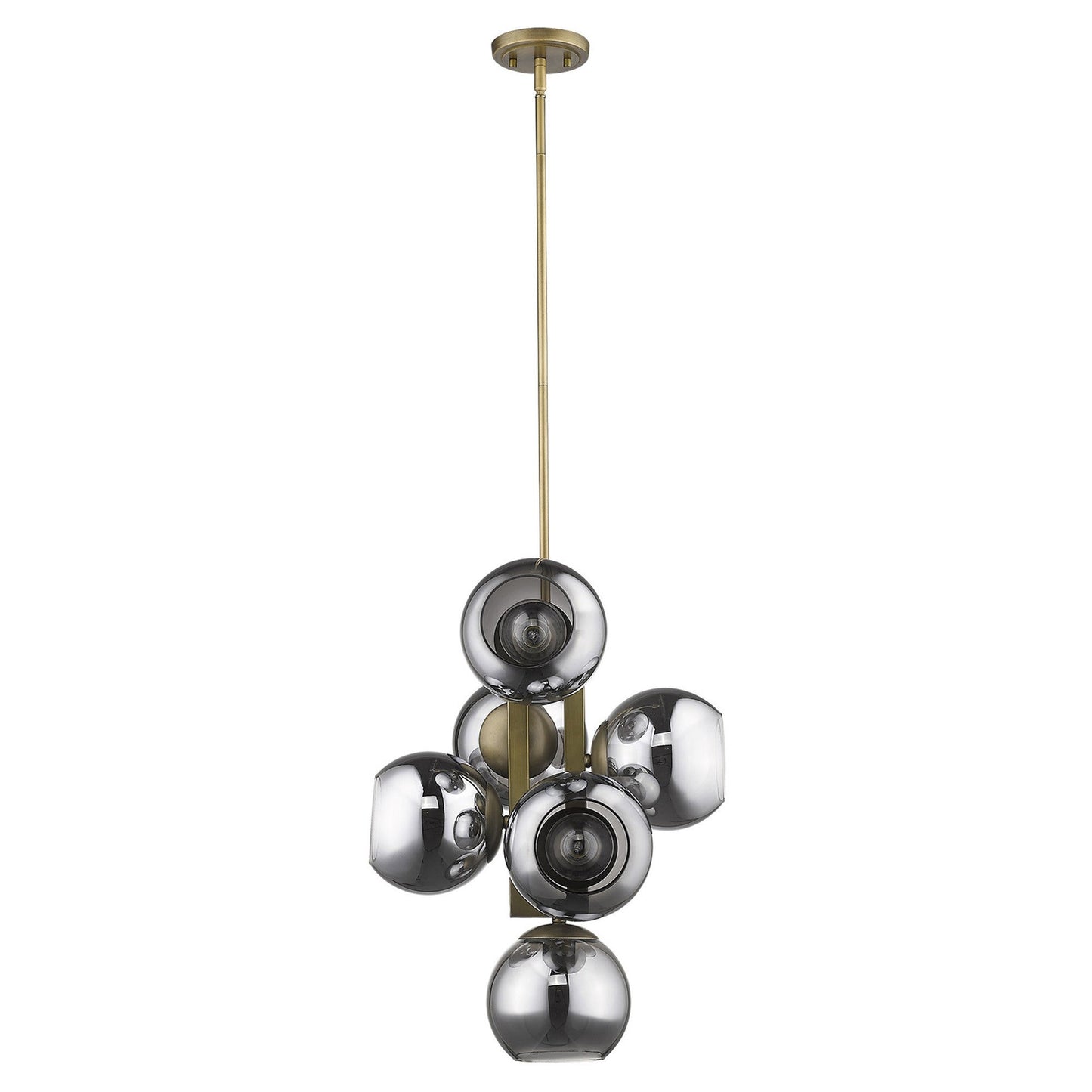 HomeRoots Lunette 6-Light Pendant With Aged Brass Finish