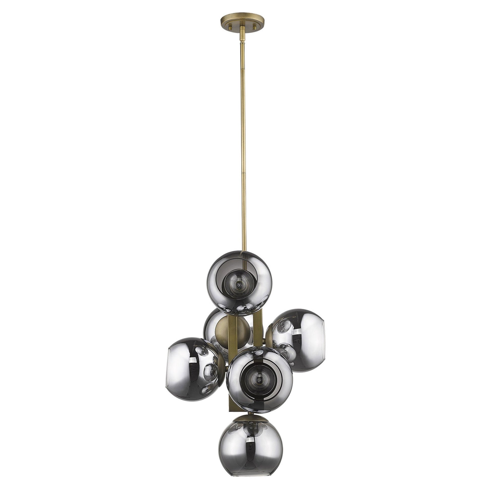 HomeRoots Lunette 6-Light Pendant With Aged Brass Finish