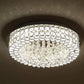 HomeRoots Luxurious Ceiling Mount Faux Crystal Round Chandelier With Silver Finish
