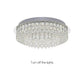 HomeRoots Luxurious Ceiling Mount Faux Crystal Round Chandelier With Silver Finish