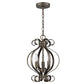 HomeRoots Lydia 3-Light Chandelier With Melted Wax Tapers and Russet Finish
