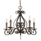 HomeRoots Lydia 5-Light Russet Chandelier With Melted Wax Tapers
