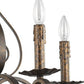 HomeRoots Lydia 5-Light Russet Chandelier With Melted Wax Tapers