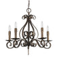 HomeRoots Lydia 5-Light Russet Chandelier With Melted Wax Tapers