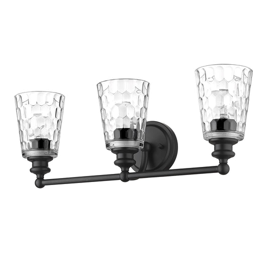 HomeRoots Mae 3-Light Vanity in Matte Black Finish