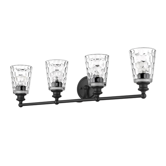 HomeRoots Mae 4-Light Vanity Lighting in Matte Black Finish