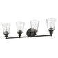 HomeRoots Mae 4-Light Vanity Lighting in Oil Rubbed Bronze Finish