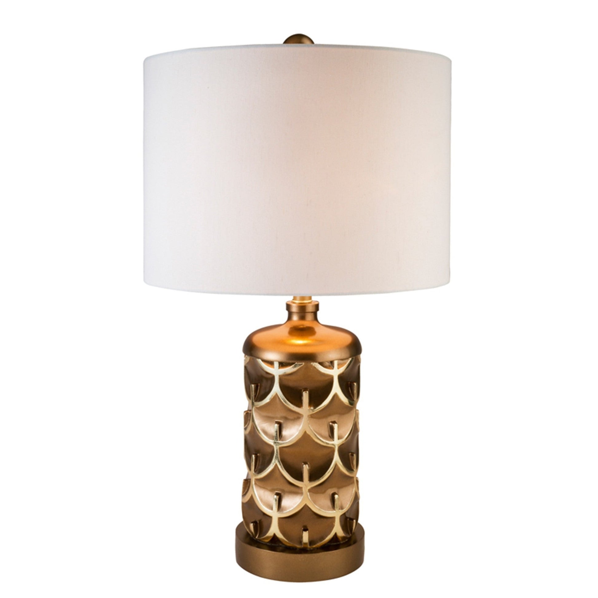 HomeRoots Magestic Geo Table Lamp With Brown and Gold Finish