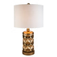 HomeRoots Magestic Geo Table Lamp With Brown and Gold Finish