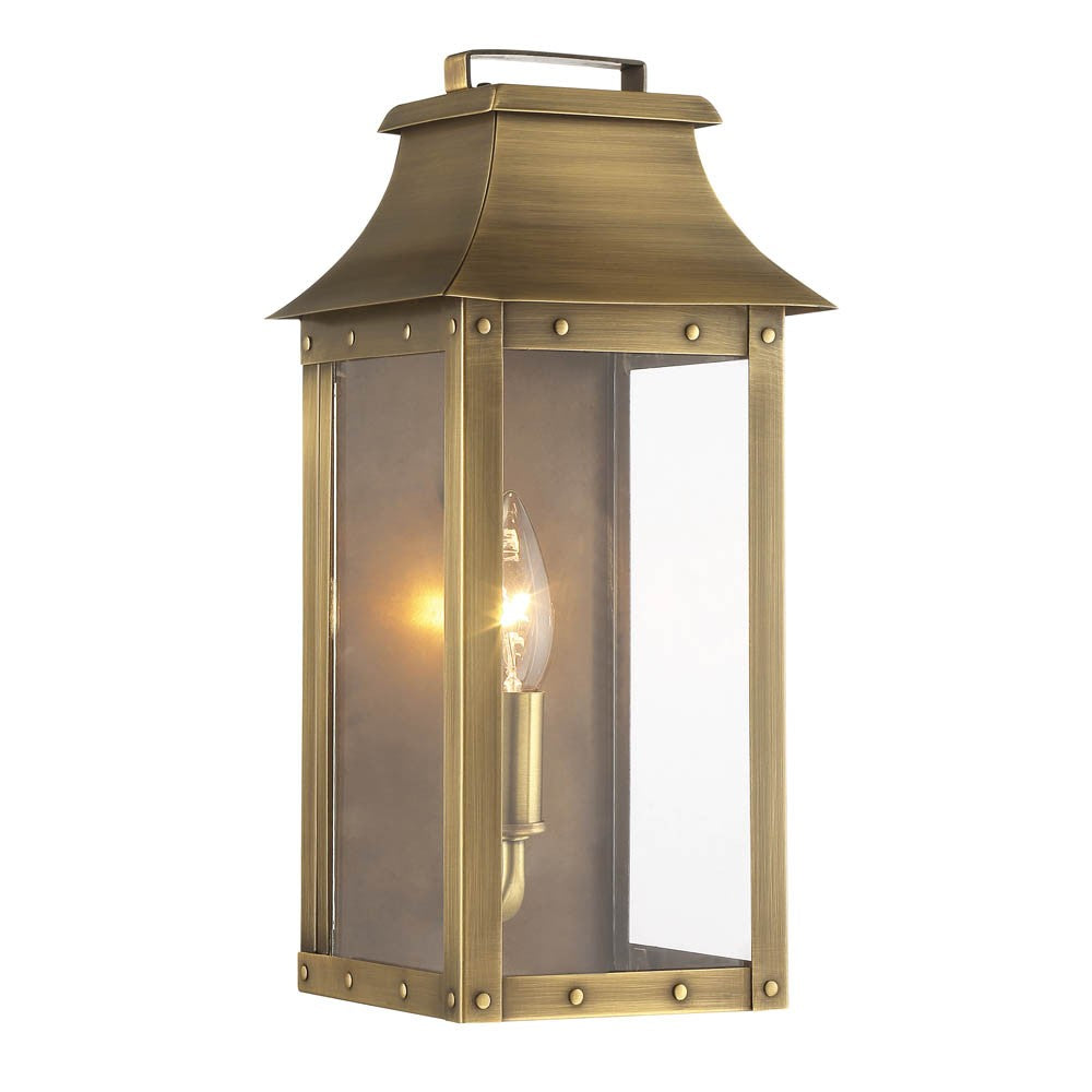 HomeRoots Manchester 1-Light Pocket Wall Light With Aged Brass Finish