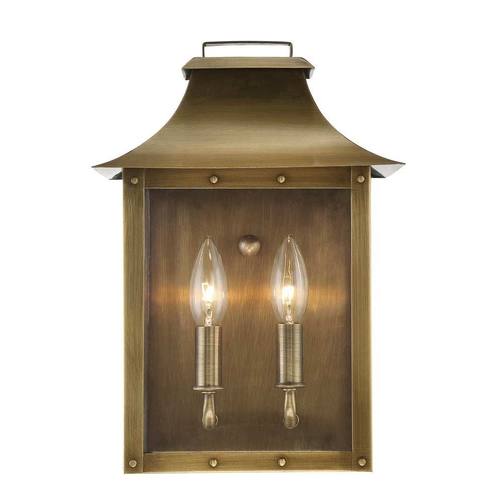 HomeRoots Manchester 2-Light Pocket Wall Light With Aged Brass Finish