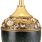 HomeRoots Marble Footed Table Lamp With Gold Accents and Green Finish