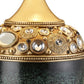 HomeRoots Marble Footed Table Lamp With Gold Accents and Green Finish