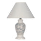 HomeRoots Marbled Ceramic Table Lamp in Ivory Finish
