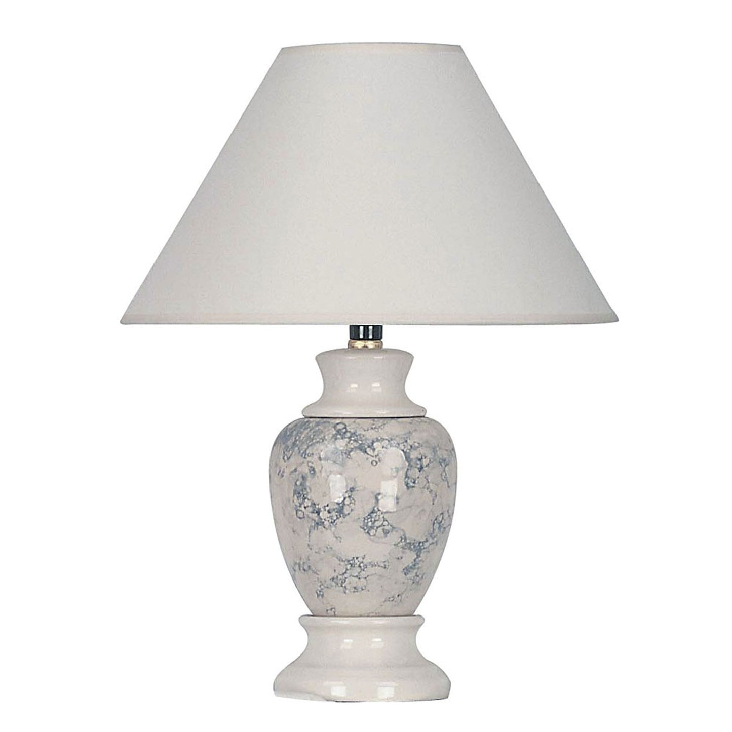 HomeRoots Marbled Ceramic Table Lamp in Ivory Finish