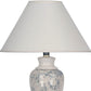 HomeRoots Marbled Ceramic Table Lamp in Ivory Finish