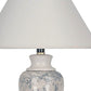 HomeRoots Marbled Ceramic Table Lamp in Ivory Finish