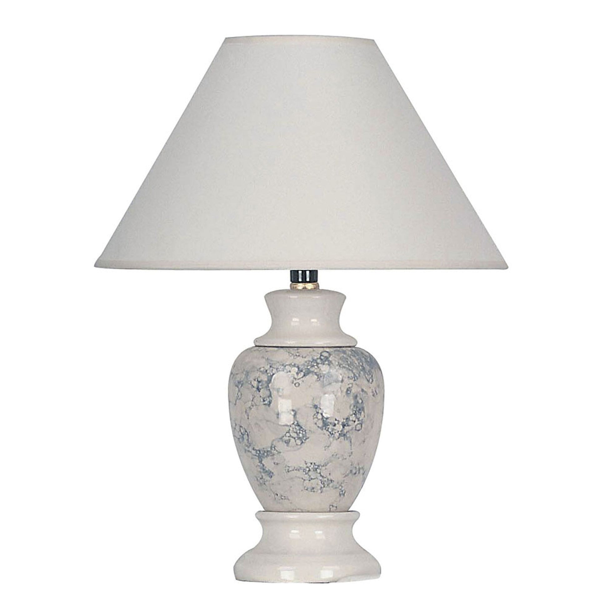 HomeRoots Marbled Ceramic Table Lamp in Ivory Finish