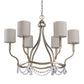 HomeRoots Margaret 6-Light Chandelier With Fabric Shades And Crystal Accents in Washed Gold Finish