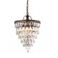 HomeRoots Martinee Antique Bronze And Crystal Inverted Pyramid Chandelier