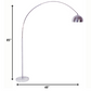 HomeRoots Metal Arched Floor Lamp in Silver Finish