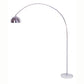 HomeRoots Metal Arched Floor Lamp in Silver Finish