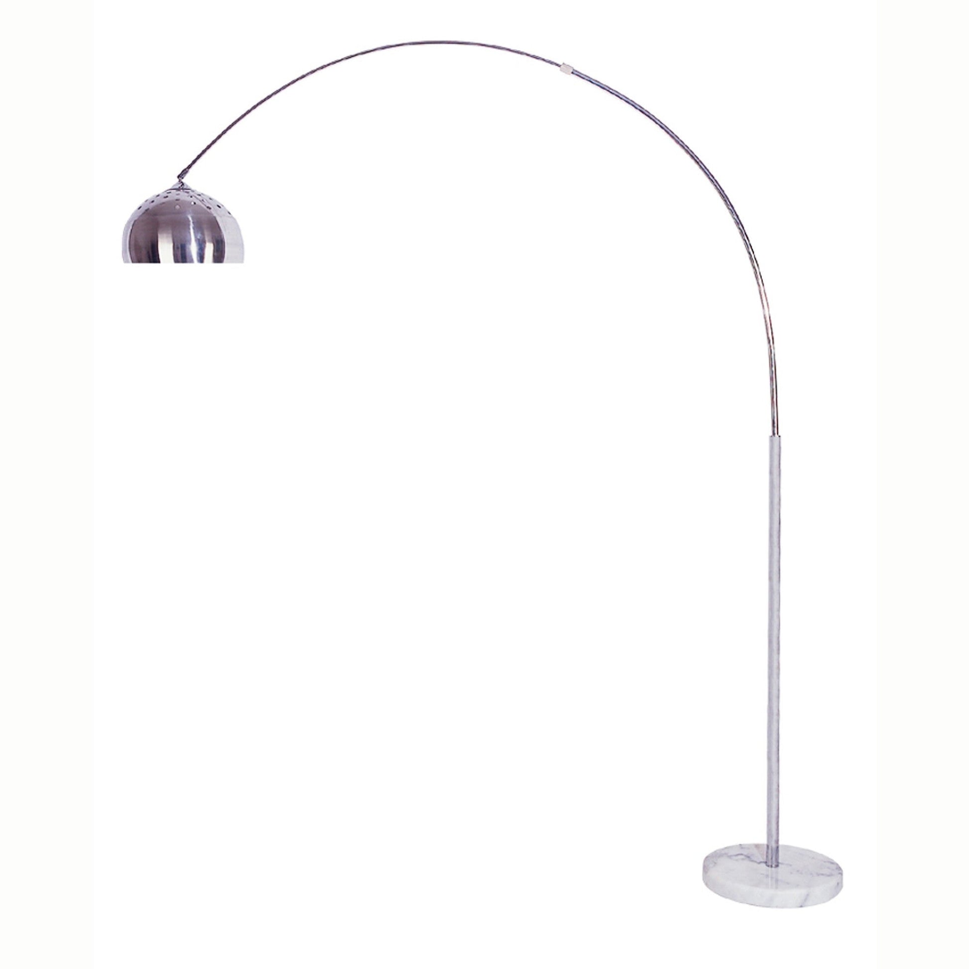 HomeRoots Metal Arched Floor Lamp in Silver Finish