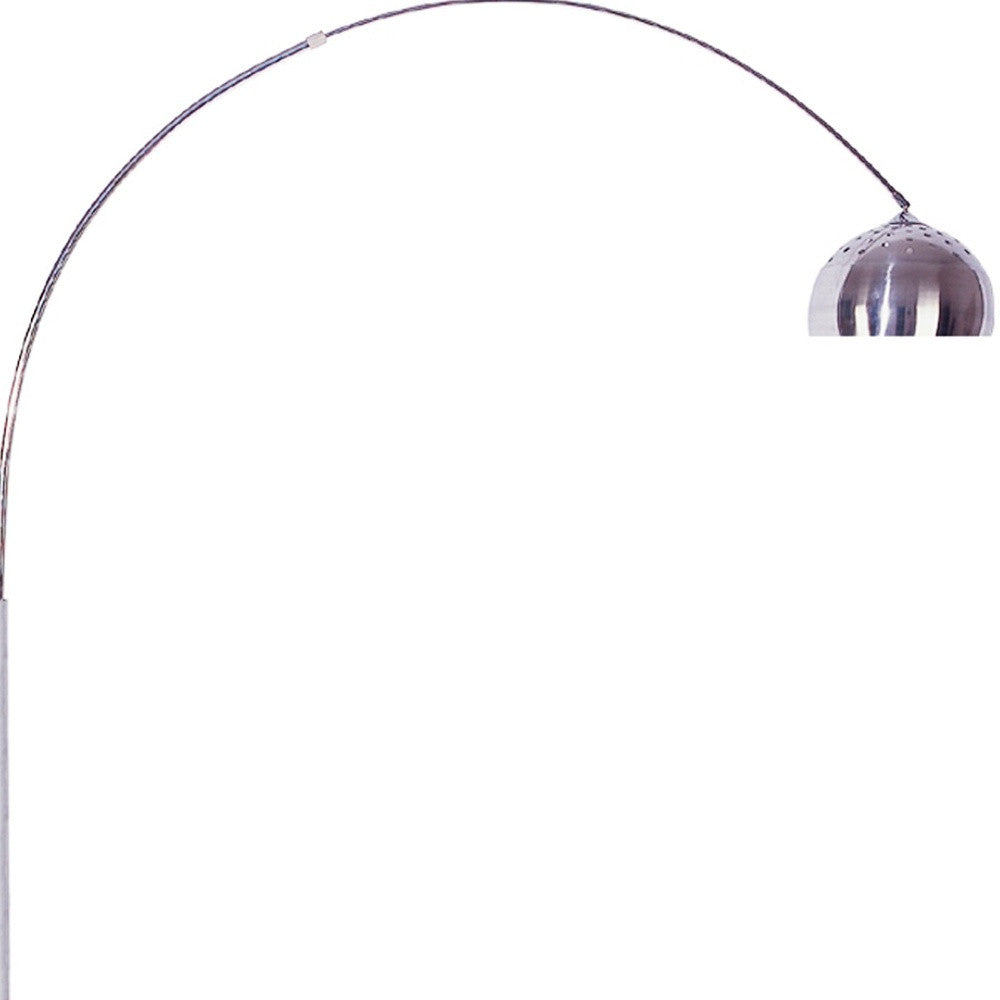 HomeRoots Metal Arched Floor Lamp in Silver Finish