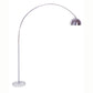 HomeRoots Metal Arched Floor Lamp in Silver Finish