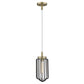 HomeRoots Metal Cage Pendant Hanging Light in Gold and Black Finish