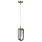 HomeRoots Metal Cage Pendant Hanging Light in Gold and Black Finish