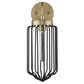 HomeRoots Metal Cage Wall Sconce With Gold and Black Finish