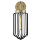 HomeRoots Metal Cage Wall Sconce With Gold and Black Finish
