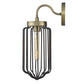 HomeRoots Metal Cage Wall Sconce With Gold and Black Finish