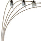 HomeRoots Metal Floor Lamp With Five Adjustable Swing Arms in Dull Gold Finish