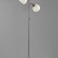 HomeRoots Metal Floor Lamp With Three Adjustable Globes in Brushed Steel Finish