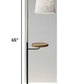 HomeRoots Metal Floor Lamp With USB Charging Station Wood Shelf in Antique Brass and Black Finish