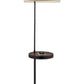 HomeRoots Metal Floor Lamp With Wireless Charging Task Shelf in Matte Black Finish