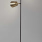 HomeRoots Metal Floor Lamp with Adjustable Antique Brass Shades in Matte Black Finish