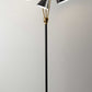 HomeRoots Metal Floor Lamp with Three Adjustable Antique Brass Accented Cone Shades in Black Finish