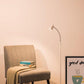 HomeRoots Metal Gooseneck Floor Lamp With White and Silver Finish