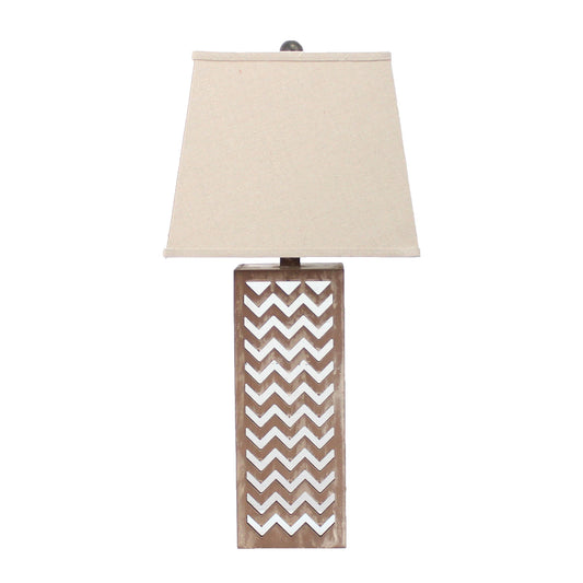 HomeRoots Metal Mirror Table Lamp In Tan