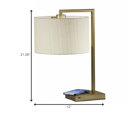 HomeRoots Metal Table Lamp With Brass Finish