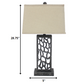 HomeRoots Metal Table Lamp With Multi Mini Grotto Pattern In Silver Finish