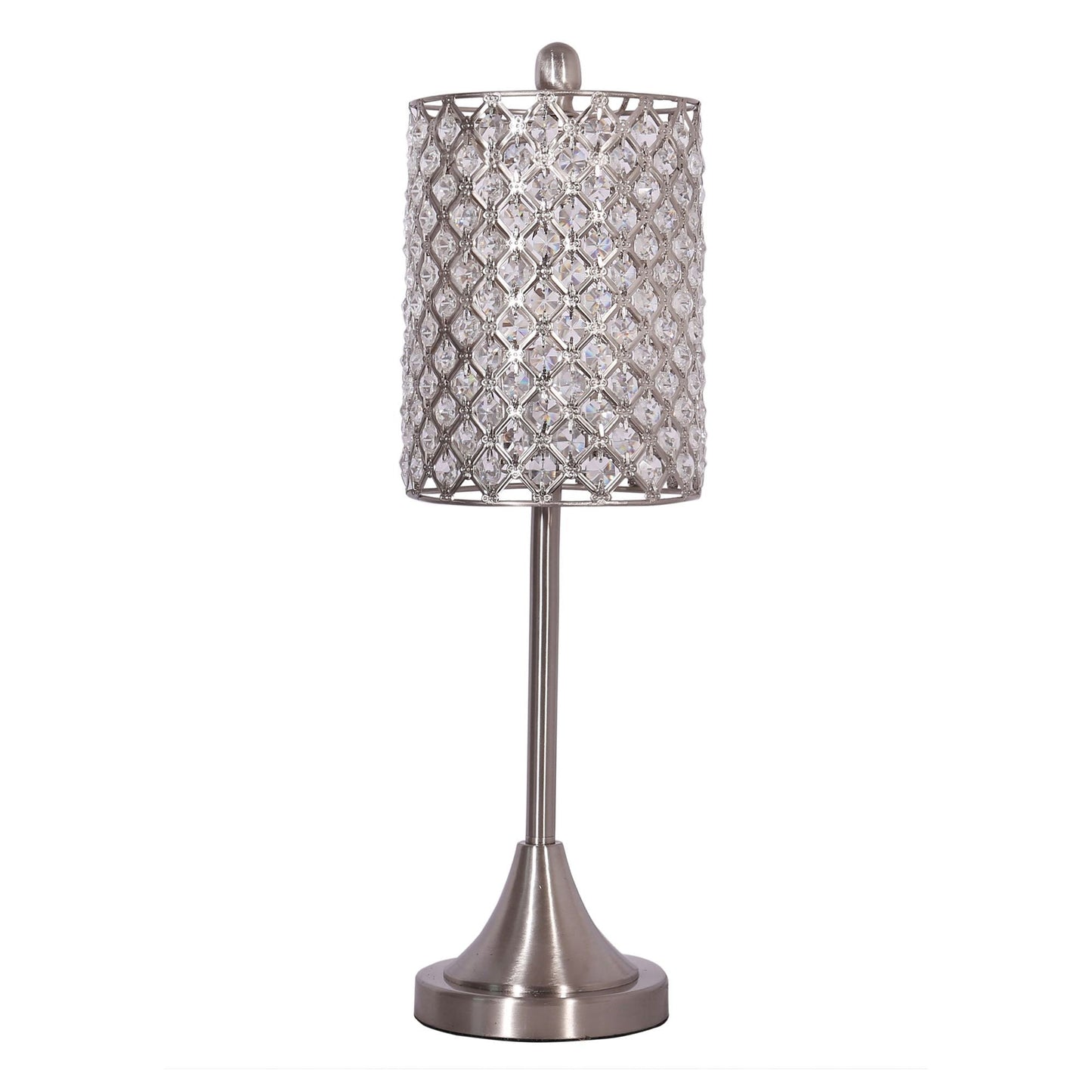 HomeRoots Metal Table Lamps With Crystal Bead Shade in Set of 2